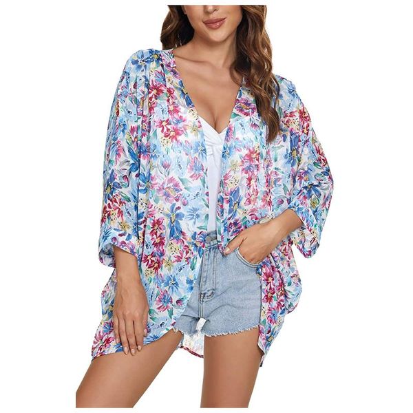 women's swimwear floral print sheer chiffon loose kimono cardigan capes sun protection woman long shirt dress cotton korean clothing, White;black
women's swimwear floral print sheer chiffon loose kimono cardigan capes sun protection woman long shirt dress cotton korean clothing, White;black