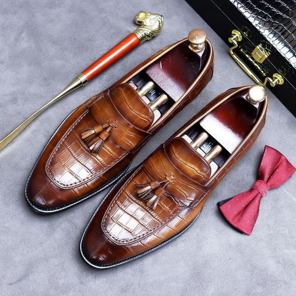 dress shoes men black formal fashion pointed toe slip on tassel business leisure cowhide leather zapatos boat alligator pattern errfc
dress shoes men black formal fashion pointed toe slip on tassel business leisure cowhide leather zapatos boat alligator pattern errfc