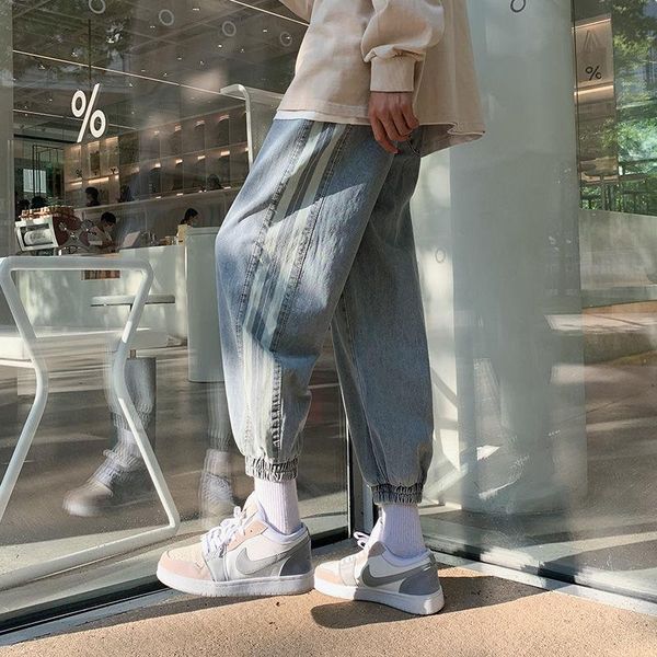 men's jeans trendy brand loose straight side stitching striped foot sports trousers streetwear light blue washed denim pants summer
men's jeans trendy brand loose straight side stitching striped foot sports trousers streetwear light blue washed denim pants summer