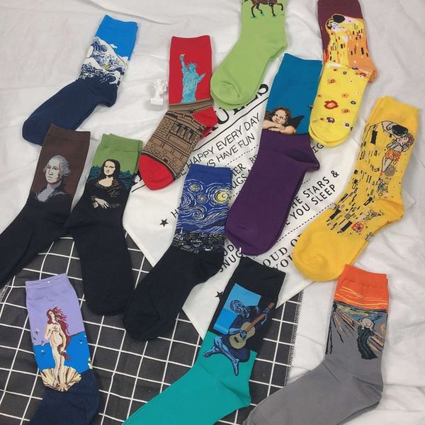 women panting van gogh couples cotton harajuku socks famous ankle art for female colorful creative funny sox, Black;white
women panting van gogh couples cotton harajuku socks famous ankle art for female colorful creative funny sox, Black;white