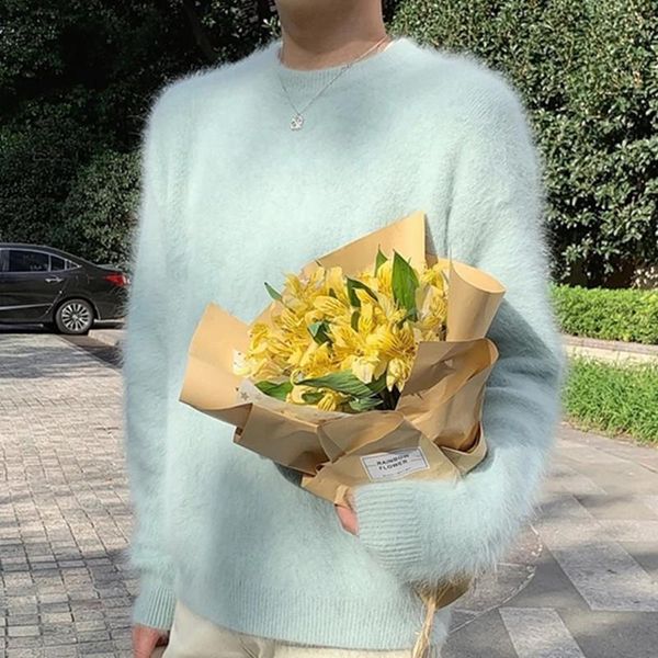 mint green color round neck fluffy 2021 mink cashmere sweater winter warm pullover jns307 women's sweaters, White;black
mint green color round neck fluffy 2021 mink cashmere sweater winter warm pullover jns307 women's sweaters, White;black