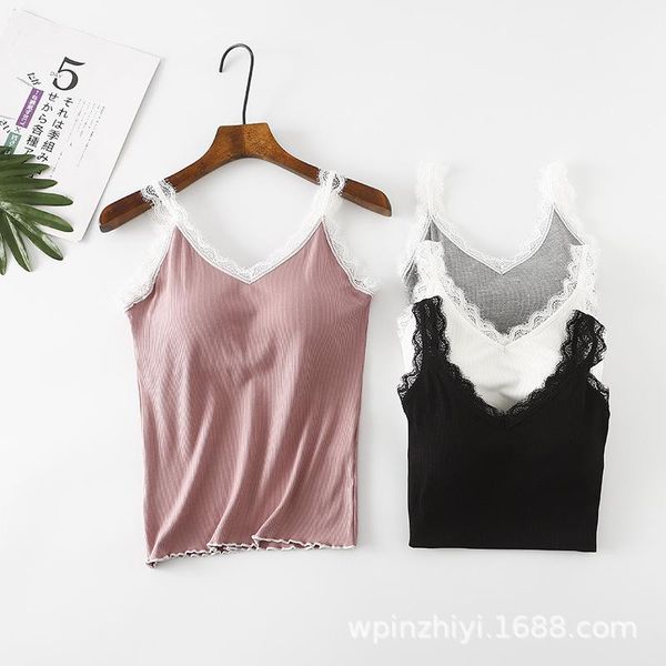 camisoles & tanks summer women's v-neck camisole, thin style, lace with chest pad, halter, base sling, Black;white
camisoles & tanks summer women's v-neck camisole, thin style, lace with chest pad, halter, base sling, Black;white