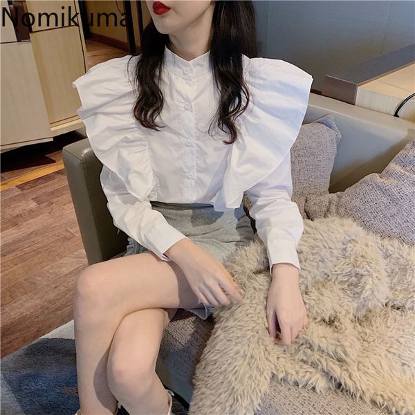 nomikuma women blouse korean ruffle patchwork stand neck shirts autumn new long sleeve sweet femme blusas mujer 6d145 210427, White
nomikuma women blouse korean ruffle patchwork stand neck shirts autumn new long sleeve sweet femme blusas mujer 6d145 210427, White