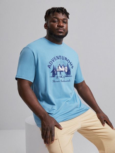 extended sizes men letter & mountain graphic tee j9f9#, White;black
extended sizes men letter & mountain graphic tee j9f9#, White;black