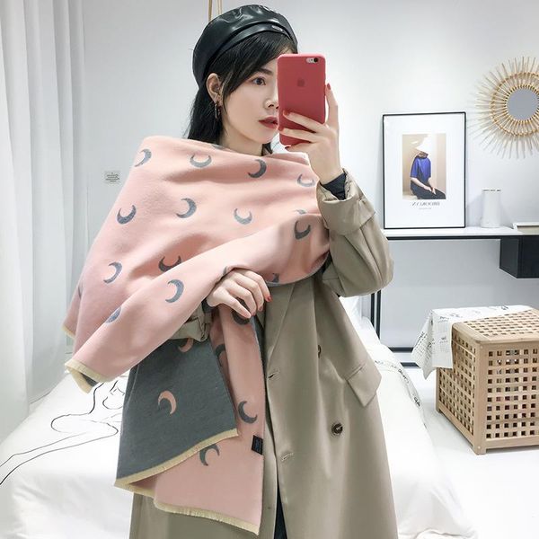 scarves korean fashion moon pattern imitation cashmere scarf women's autumn winter lengthened thick warm dual-use shawl foulard, Blue;gray
scarves korean fashion moon pattern imitation cashmere scarf women's autumn winter lengthened thick warm dual-use shawl foulard, Blue;gray