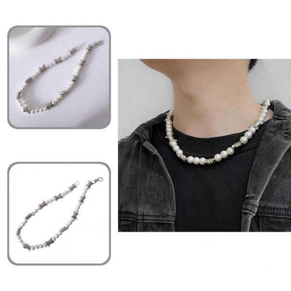 chains excellent lightweight shiny surface simplicity artificial pearl beads necklace for women couple, Silver
chains excellent lightweight shiny surface simplicity artificial pearl beads necklace for women couple, Silver