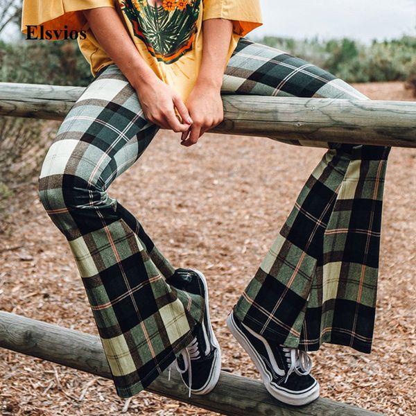 women's pants & capris vintage plaid print women flare 2021 casual high waist slim trousers fashion spring elastic waisted long st, Black;white
women's pants & capris vintage plaid print women flare 2021 casual high waist slim trousers fashion spring elastic waisted long st, Black;white