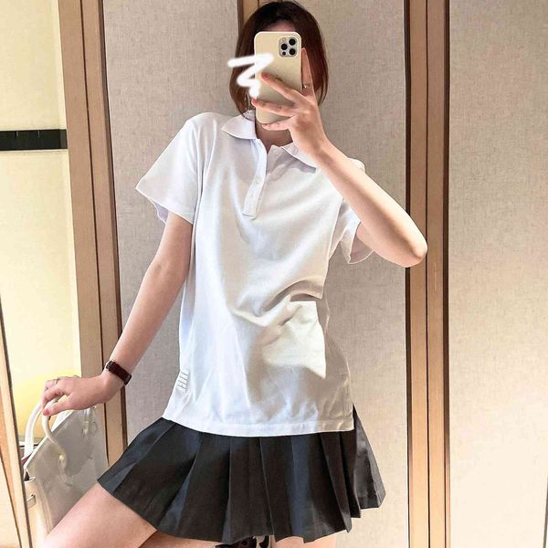 summer new tb short t-shirt women's slim fit trend lapel pearl ground polo shirt cotton half sleeve t-shirt men's, White
summer new tb short t-shirt women's slim fit trend lapel pearl ground polo shirt cotton half sleeve t-shirt men's, White