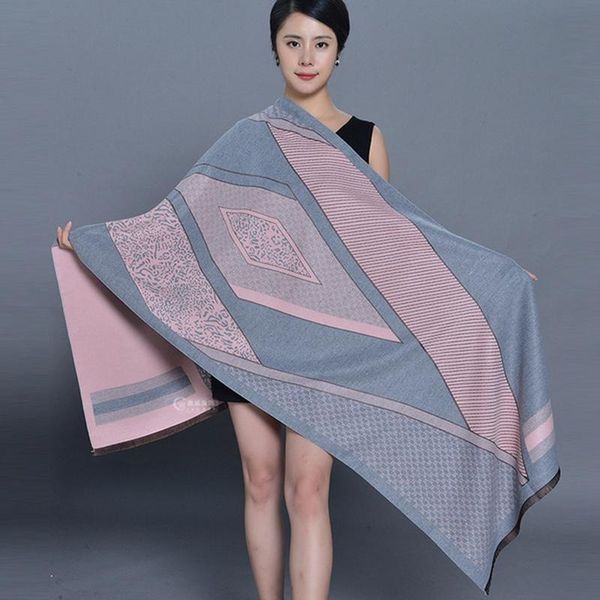 scarves soft wraps winter double sided scarf women artificial cashmere jacquard thick blanket, Blue;gray
scarves soft wraps winter double sided scarf women artificial cashmere jacquard thick blanket, Blue;gray