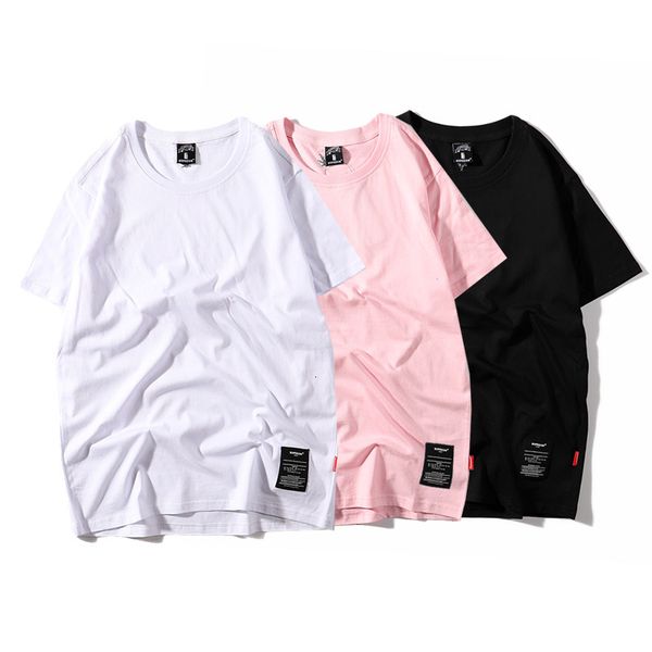 t shirt fashion brand summer men's short sleeve pink loose youth lovers half tee, White;black
t shirt fashion brand summer men's short sleeve pink loose youth lovers half tee, White;black