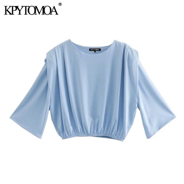 women fashion pleated cropped cozy blouses o neck elastic hem female shirts blusas chic 210420, White
women fashion pleated cropped cozy blouses o neck elastic hem female shirts blusas chic 210420, White