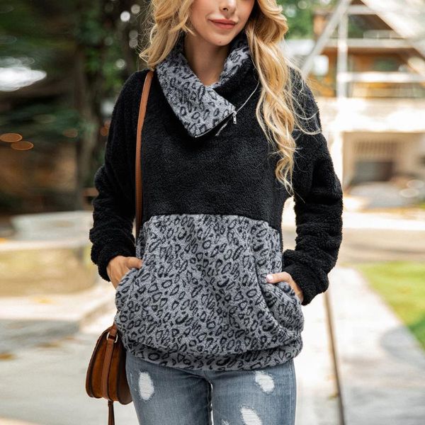 women's hoodies & sweatshirts spring autumn women leopard patchwork flannel long sleeve sweatshirt casual pullover shirt blouse, Black
women's hoodies & sweatshirts spring autumn women leopard patchwork flannel long sleeve sweatshirt casual pullover shirt blouse, Black
