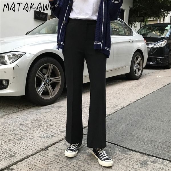 matakawa high waist solid color woman pants spring loose korean suit pants casual straight trousers women 210513, Black;white
matakawa high waist solid color woman pants spring loose korean suit pants casual straight trousers women 210513, Black;white