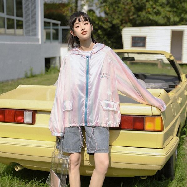 women's jackets 2021 style rainbow sunscreen jacket women kwaii loose casual thin summer zipper striped pleated, Black;brown
women's jackets 2021 style rainbow sunscreen jacket women kwaii loose casual thin summer zipper striped pleated, Black;brown