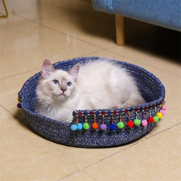cat beds & furniture 2021 round bed basket nest cotton rope woven warm pet sleeping house summer claw board cage
cat beds & furniture 2021 round bed basket nest cotton rope woven warm pet sleeping house summer claw board cage