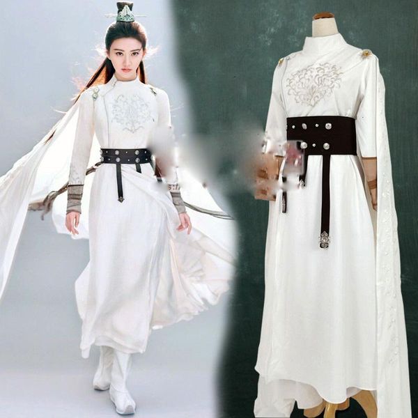 stage wear jing tian white narrow sleeve sword lady hanfu for the king of blaze stage performance drama costume female wear, Black;red
stage wear jing tian white narrow sleeve sword lady hanfu for the king of blaze stage performance drama costume female wear, Black;red