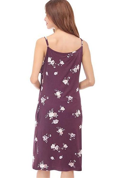 pregnant women's clothing printing versatile fashionable breast-feeding dress suspender skirt maternity dresses, White