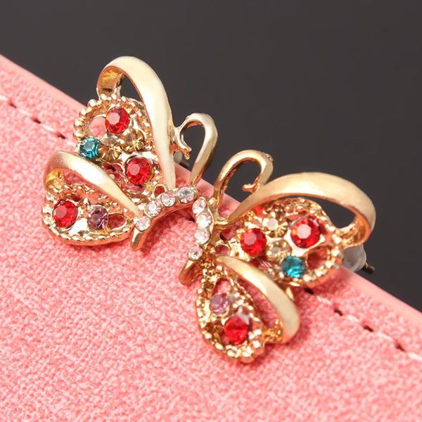 stud 2021 korean earring for women hollow shiny colorful cystal butterfly fashion jewelry earrings, Golden;silver 
stud 2021 korean earring for women hollow shiny colorful cystal butterfly fashion jewelry earrings, Golden;silver