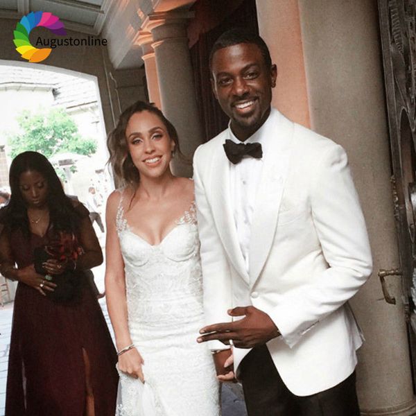 men's suits & blazers custom made white groom tuxedo men suit wedding ivory shawl lapel slim fit groomsmen blazer jacket 2piece pa, White;black
men's suits & blazers custom made white groom tuxedo men suit wedding ivory shawl lapel slim fit groomsmen blazer jacket 2piece pa, White;black