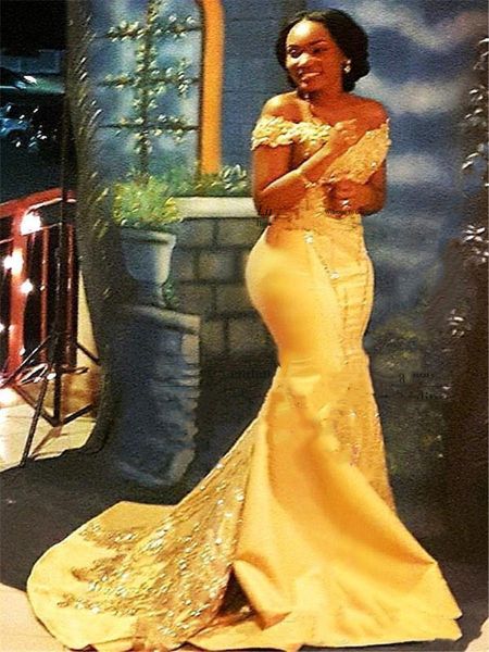 african nigerian yellow mermaid fromal evening dresses 2022 off shoulder lace sequins crystals beaded satin arabic prom dress plus size spec, Black;red
african nigerian yellow mermaid fromal evening dresses 2022 off shoulder lace sequins crystals beaded satin arabic prom dress plus size spec, Black;red