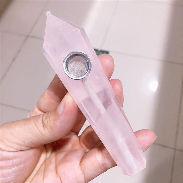 decorative objects & figurines natural pink rose crystal point wand smoking pipe healing quartz gemstone with metal filter
decorative objects & figurines natural pink rose crystal point wand smoking pipe healing quartz gemstone with metal filter