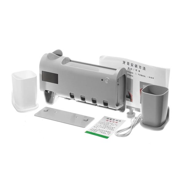 3 in 1 uv light toothbrush sterilizer holder cleaner automatic toothpaste dispenser with 2 cups - gray
3 in 1 uv light toothbrush sterilizer holder cleaner automatic toothpaste dispenser with 2 cups - gray