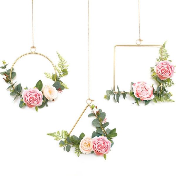 decorative flowers & wreaths metal wreath artificial flower garland wall hanging pendant wedding party backdrop floral home decoration
decorative flowers & wreaths metal wreath artificial flower garland wall hanging pendant wedding party backdrop floral home decoration