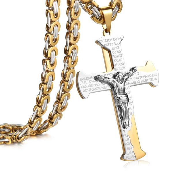 pendant necklaces jesus crucifixion cross necklace for men women stainless steel with 6mm byzantine chain christian crucifix jewelry, Silver
pendant necklaces jesus crucifixion cross necklace for men women stainless steel with 6mm byzantine chain christian crucifix jewelry, Silver