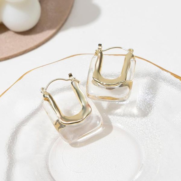 hoop & huggie korean earrings u-shaped version female temperament net red trendy high-end sense of cold wind acrylic, Golden;silver
hoop & huggie korean earrings u-shaped version female temperament net red trendy high-end sense of cold wind acrylic, Golden;silver