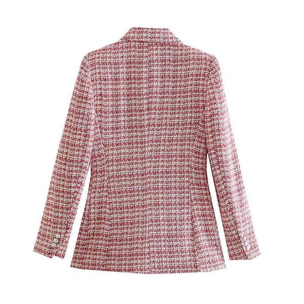 women's suits & blazers women autumn vintage plaid tweed double breasted and jackets fashion lapel collar long sleeve female blazer coa, White;black
women's suits & blazers women autumn vintage plaid tweed double breasted and jackets fashion lapel collar long sleeve female blazer coa, White;black