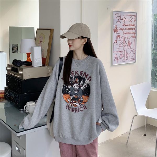 women's hoodies & sweatshirts cartoon graphics print sweatshirt fall 2021 women korean fashion oversized clothes for teens casual crewn, Black
women's hoodies & sweatshirts cartoon graphics print sweatshirt fall 2021 women korean fashion oversized clothes for teens casual crewn, Black