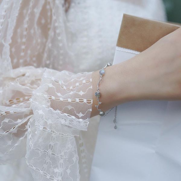 charm bracelets 1 piece 925 sterling silver moonstone bracelet beaded hand strap student girl lady fashion jewelry, Golden;silver
charm bracelets 1 piece 925 sterling silver moonstone bracelet beaded hand strap student girl lady fashion jewelry, Golden;silver