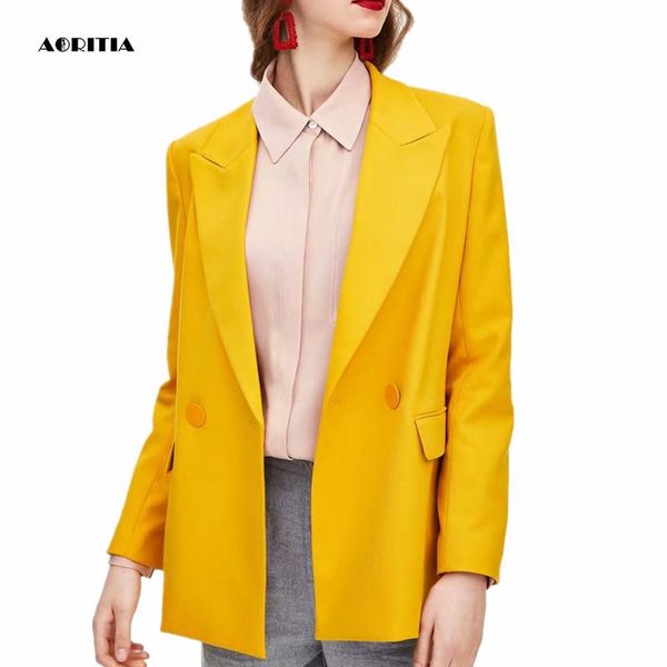 women long- sleeve yellow blazer buttons blazers tailleur femme women's suits &, White;black
women long- sleeve yellow blazer buttons blazers tailleur femme women's suits &, White;black