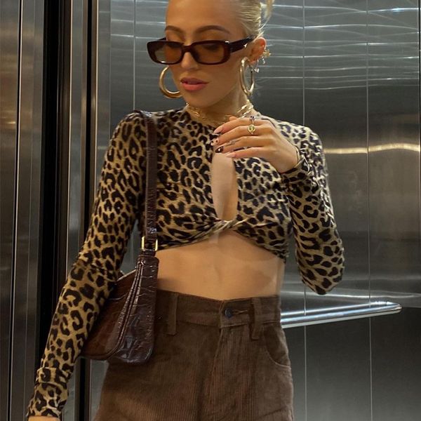 chic fashion wild leopard print long sleeve cut-out womens cropped t-shirts streetwear clotheshigh quality, White
chic fashion wild leopard print long sleeve cut-out womens cropped t-shirts streetwear clotheshigh quality, White