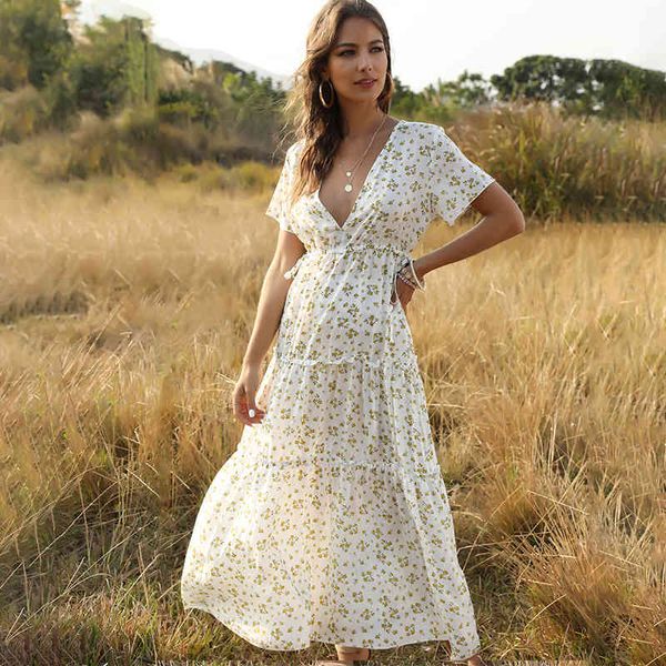 spring summer dress women bohemian ruffled floral printed dress boho deep v-neck long dress female holiday dresses 210521, Black;gray
spring summer dress women bohemian ruffled floral printed dress boho deep v-neck long dress female holiday dresses 210521, Black;gray