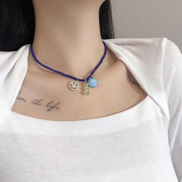 chokers 2021 korea colorful crystal beaded bear letter pendant necklace for women girls clavicle chain hip hop jewelry gifts, Golden;silver
chokers 2021 korea colorful crystal beaded bear letter pendant necklace for women girls clavicle chain hip hop jewelry gifts, Golden;silver
