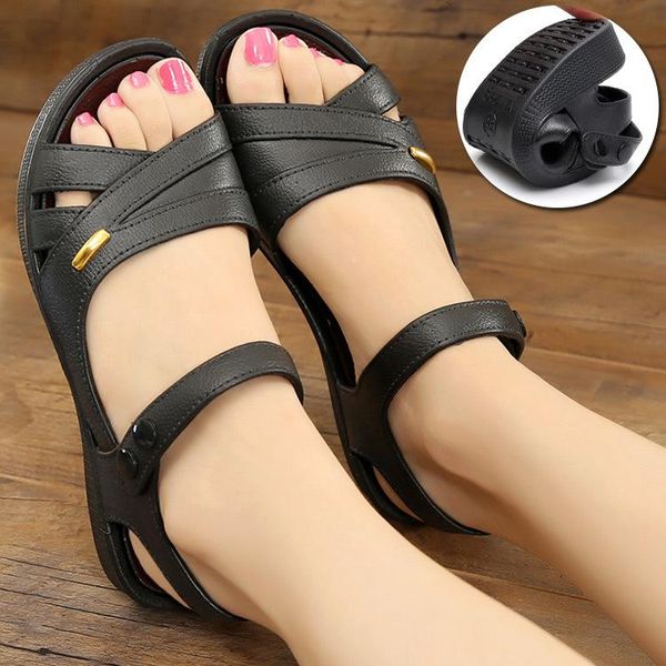 summer women sandals leather slip-on shoes fashion soft bottom mother wedge peep toe female, Black
summer women sandals leather slip-on shoes fashion soft bottom mother wedge peep toe female, Black