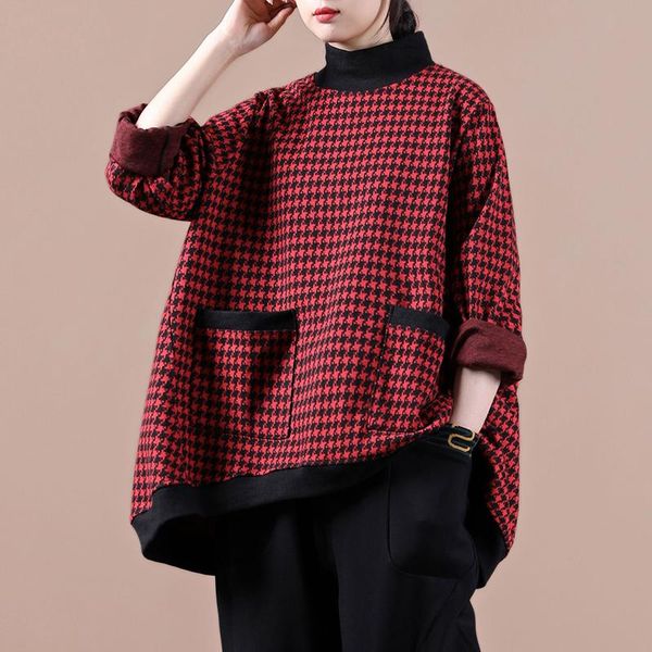 pocket plaid sweatshirt women autumn 2021 loose plus size half high collar women's hoodies & sweatshirts, Black
pocket plaid sweatshirt women autumn 2021 loose plus size half high collar women's hoodies & sweatshirts, Black