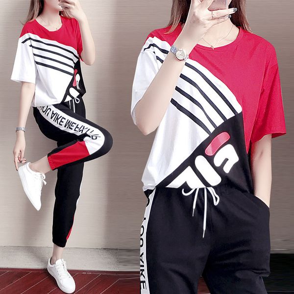 tracksuits fashion sport suit 2021 summer hip hop brand sports leisure women loose cotton short sleeve two piece set, Gray
tracksuits fashion sport suit 2021 summer hip hop brand sports leisure women loose cotton short sleeve two piece set, Gray