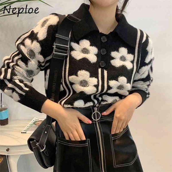 chic button 3d flower print pullovers fashion sweet turn-down collar knitted coat autumn winter panelled women sweater 210422, White;black
chic button 3d flower print pullovers fashion sweet turn-down collar knitted coat autumn winter panelled women sweater 210422, White;black