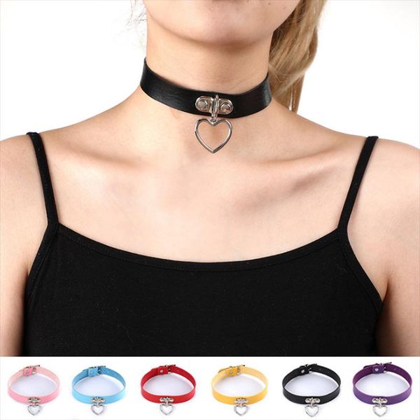 pendant necklaces multicolor gothic pu leather choker necklace women goth heart studded punk collar cosplay jewelry gift e32, Silver
pendant necklaces multicolor gothic pu leather choker necklace women goth heart studded punk collar cosplay jewelry gift e32, Silver