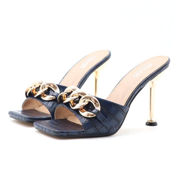 dress shoes women's sandals 2021 summer square toe open chain super high heel stiletto outer fashion slippers 10cm, Black
dress shoes women's sandals 2021 summer square toe open chain super high heel stiletto outer fashion slippers 10cm, Black