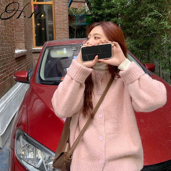 hsa korean style pink sweaters women's clothing fall cardigans outerwear retro knitted jacket fall women clothing 210716, White;black
hsa korean style pink sweaters women's clothing fall cardigans outerwear retro knitted jacket fall women clothing 210716, White;black