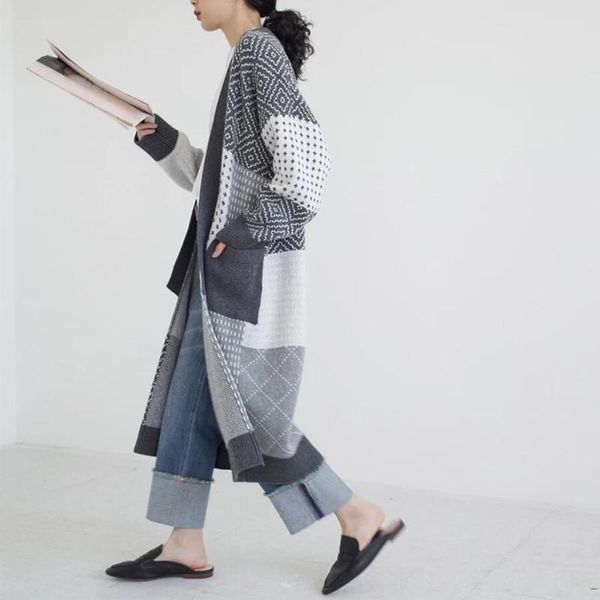 women's sweaters patchwork color long sleeve knitted cardigan open stitch 2021 autumn loose korean fashion women style sweater tide, White;black
women's sweaters patchwork color long sleeve knitted cardigan open stitch 2021 autumn loose korean fashion women style sweater tide, White;black