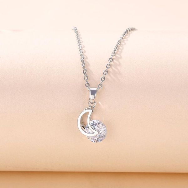pendant necklaces exquisite moon crystal zircon necklace elegant short silver color clavicle chain charming party jewelry girl gift
pendant necklaces exquisite moon crystal zircon necklace elegant short silver color clavicle chain charming party jewelry girl gift