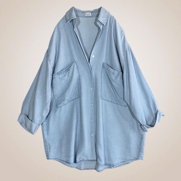 women's blouses & shirts superaen 2021 korean loose denim shirt women blue summer sunscreen outsidebig size jeans, White
women's blouses & shirts superaen 2021 korean loose denim shirt women blue summer sunscreen outsidebig size jeans, White