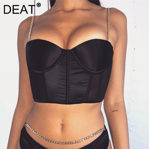 women's tanks & camis deat women black satin chain breast wrap arrivals slim backless fashion temperament spring summer 2021 11d97, White
women's tanks & camis deat women black satin chain breast wrap arrivals slim backless fashion temperament spring summer 2021 11d97, White