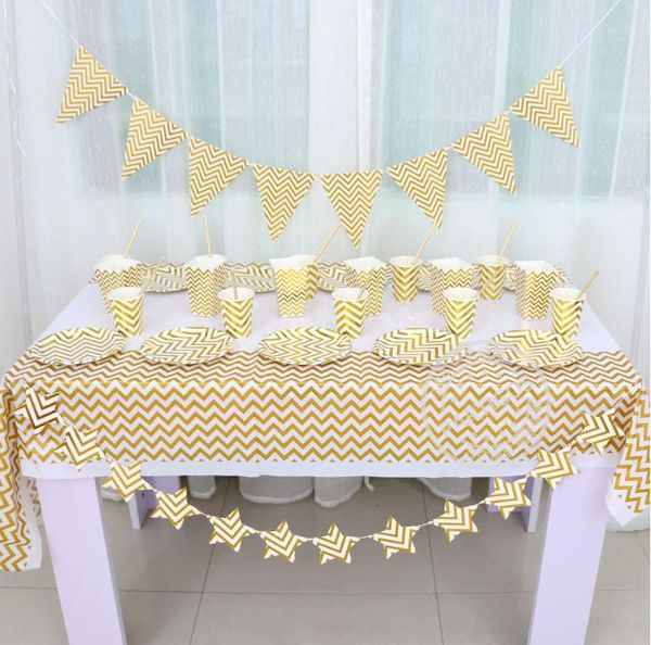 packaging dinner service kit golden stripes party supplies disposable tableware for kids birthday decorations
packaging dinner service kit golden stripes party supplies disposable tableware for kids birthday decorations