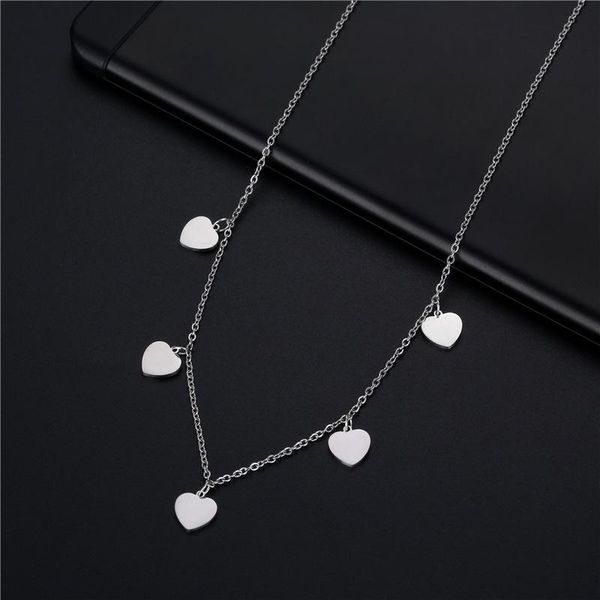 pendant necklaces chic fashion multiple heart necklace for women girl stainless steel silver color chain collar jewelry 
pendant necklaces chic fashion multiple heart necklace for women girl stainless steel silver color chain collar jewelry