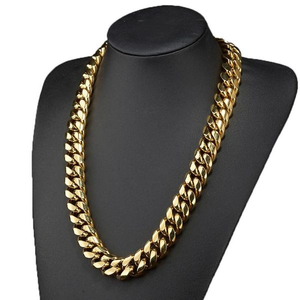 huge miami cuban curb link chain 16mm width stainless steel gold tone necklace or bracelet bangle dragon lock clasp 7-40" chains, Silver
huge miami cuban curb link chain 16mm width stainless steel gold tone necklace or bracelet bangle dragon lock clasp 7-40" chains, Silver